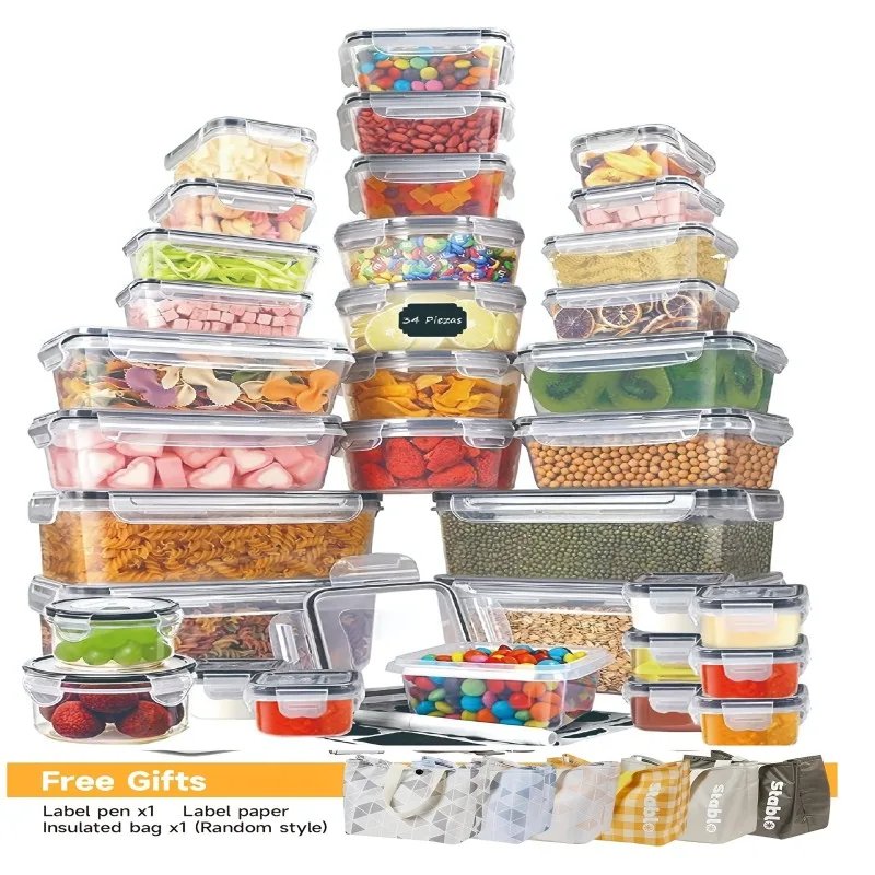 48Pcs BPA-Free Food Storage Set - 24 Airtight Containers & Lids with Labels for Pantry, Travel, Kitchen Organization - Image 2